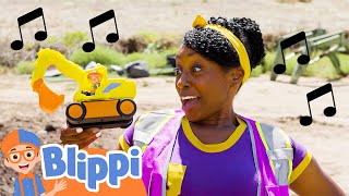 Meekah Excavator  Blippi Songs 🎶 Educational Songs For Kids [upl. by Aniarrol]