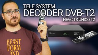 Decoder DVBT2 HEVC Telesystem Unico T2 pronti per le nuove trasmissioni [upl. by Adelpho]