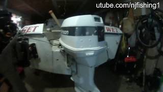 Mock installation of kicker motor 32 of 4 using Panther outboard to outboard steering kit 552400 [upl. by Ahsenyt]