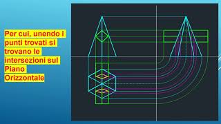 Intersezione di una piramide a base esagonale con prisma a base quadrata [upl. by Nosrej]