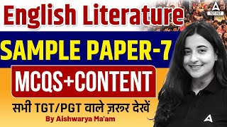 English Literature For TGTPGT Exams 2024  English Literature Sample Paper  7 By Aishwarya Maam [upl. by Ayim]