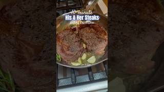 HIS amp HER STEAKS done in 10minutes ribeyes steakrecipe [upl. by Kiehl338]