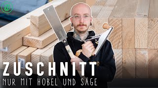 Holz ZUSCHNEIDEN und ABRICHTEN nur mit Handwerkzeugen 💀  Werkbank für wenig Geld 2  Jonas Winkler [upl. by Rexford382]