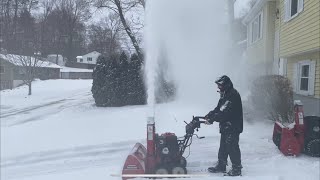 Honda 928 wheels Vs Honda 1332 tracks  Honda Snowblower Comparison in action [upl. by Ainimre687]