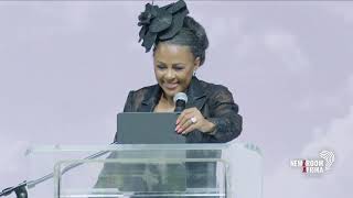 Basetsana Kumalo reads a message on behalf of Pst McCauleys wife [upl. by Ahsinan]