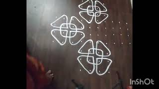 very easy and beautiful 🌺🌺kambi kolam 10 dots 4line dots 4easy muggulu 🌺🌺🌺 [upl. by Sokul]