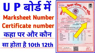 UP board 10th12th marksheet number certificate numberserial numberkoun sa hota haikaha hota hai [upl. by Nilved]