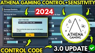 UPDATE 30 ATHENA GAMING NEW BEST SENSITIVITY  CODE AND BASIC SETTING CONTROL PUBG MOBILE [upl. by Heyra]