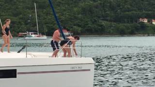 MOORING ON A MOORING BALL IN THE BVI [upl. by Jonell]