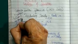 IGNOU MA SOCIOLOGY  MSOE 1  IMPORTANT QUESTIONS  IVAN ILLICH  Deschooling Society [upl. by Gosselin415]