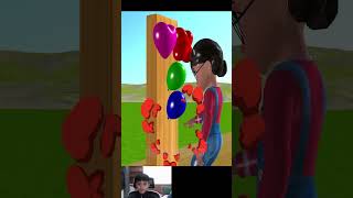 Scary Teacher 3D vs Squid Game Pop the Balloon or Find Love with Stranger in Door Challenge shorts [upl. by Adym]