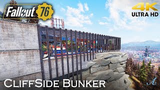 Fallout 76  Cliffside Modern Bunker House CAMP w tutorial in 4K [upl. by Ycal]