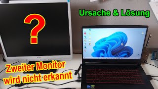 Zweiter Monitor wird nicht erkannt – Ursache amp Lösung Laptop  PC erkennt zweiten Bildschirm nicht [upl. by Pampuch]