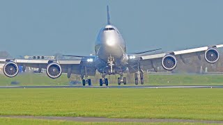 SPECTACULAR HEAVY STORM LANDINGS Winds up to 100kmh Amsterdam Schiphol Airport [upl. by Tamah]