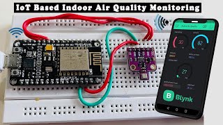 IoT Based Air Quality Monitoring amp Alert System Using ESP8266 amp MQ135 Part1 [upl. by Natty]