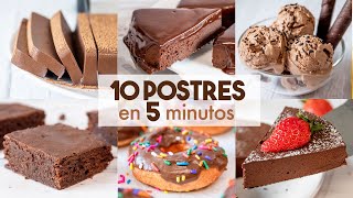 10 POSTRES de CHOCOLATE Sin Horno 🍫❤️ ¡en 5 minutos [upl. by Delinda517]