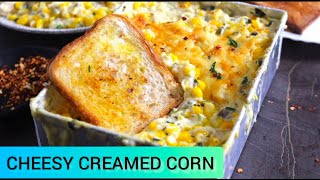 BAKED CORN CHEESE CASSEROLE  CHEESY CREAMED CORN  SIDE DISH FOR THANKSGIVING CHRISTMAS DINNER [upl. by Nanis297]