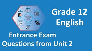 Grade 12 English Entrance Exam Questions and Answers from Unit 2  New curriculum [upl. by Converse]