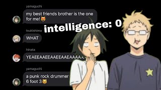 haikyuu texts  yamaguchi lyric pranks tsukishima [upl. by Gifferd560]