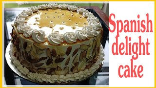 Spanish delight cakeTraditional recipeSan marcos cake recipe1kg recipe [upl. by Sirromed]