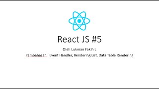 React JS 5 Rendering List Event Handler Data Table [upl. by Bunting]