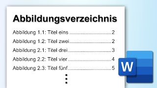 WORD Abbildungsverzeichnis SCHNELL erstellen [upl. by Otrebire425]