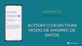 Activar o Desactivar el Modo de Ahrorro de Datos Android 13 [upl. by Anahsak]