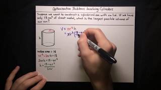 Optimization Problems Involving Cylinders [upl. by Odey]