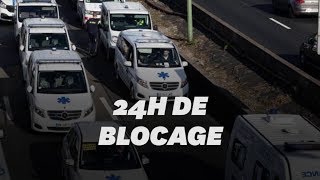 Les images des ambulanciers qui ont bloqué le périphérique depuis plus de 24h [upl. by Evatsug]