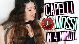 CAPELLI MOSSI FACILISSIMI SENZA PIASTRAFERRO IN 4 MINUTI ⏰🌟EASY BEACH WAVES 2018  Adriana Spink [upl. by Anuala]