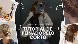 Probando peinado de Pinterest  face reveal💕 Tutorial de Peinado para pelo corto fácil [upl. by Idorb]