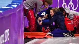 Olympia 2018 Sturz beim Shorttrack und eine kuriose Medaillenverteilung [upl. by Lennod551]