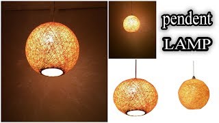 How To Make Pendent lamp  DIY String Pendant Lamp [upl. by Ylas]