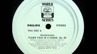 Mendelssohn Piano Trio in C minor op 66 Trio Beaux Arts  1968 vinyl LP [upl. by Wyly960]