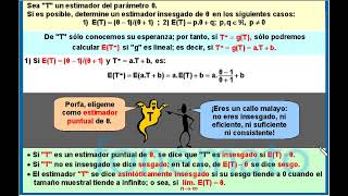 Inferencia estadística Dos ejercicios sobre insesgadez estimador puntual [upl. by Erund131]