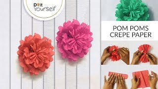 How To Make Pom Poms With Crepe Paper [upl. by Lalib888]