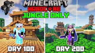 I Survived 200 Days in Jungle Only World in Minecraft Hardcorehindi [upl. by Relyuc]