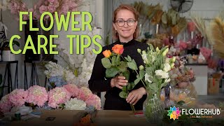 How to Make Fresh Flowers Last Longer  FLOWERHUB [upl. by Ardnajela]