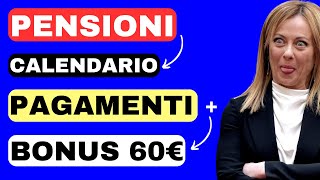 🔴PENSIONI👉CALENDARIO PAGAMENTI NOVEMBRE  BONUS DA 60 EURO IMMINENTE [upl. by Ayidan]