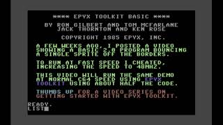 Sprite Movement Test Using Epyx Toolkit BASIC  1Mhz Thumbs up for a video series on Toolkit BASIC [upl. by Nairadal190]