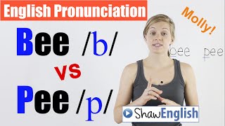 English Pronunciation Bee b vs Pee p [upl. by Hctim]