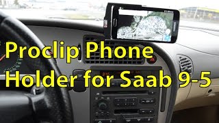 Brodit Proclip for Saab 95 and Samsung Galaxy S5 with NFC mod  Trionic Seven [upl. by Yrekcaz]