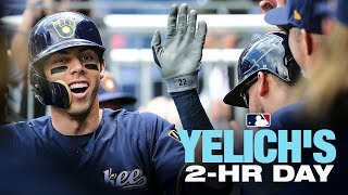 Yelich stays hot mashes 17th and 18th homers against the Phillies [upl. by Alicec]