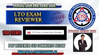 LTO DRIVERS LICENSE EXAM REVIEWER PDF REVIEWER UPDATED AUGUST 2023  WITH TRAFFIC SIGN  TAGALOG [upl. by Osgood]