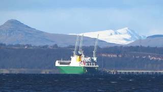 Winter Cargo Ship Firth of Forth Scotland [upl. by Ryon]