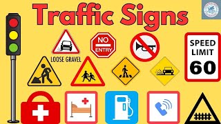 Traffic signs  traffic symbols  road signs  traffic signs with pictures  English for kids [upl. by Ariaet]