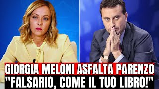 GIORGIA MELONI ASFALTA PARENZO IN DIRETTA HAI MANIPOLATO I MIEI POST SEI UN FALSARIO [upl. by Irem]