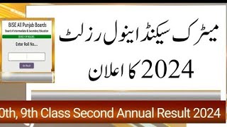 10th class second annual result 2024 all Punjab board [upl. by Nnylkcaj368]