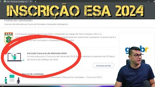 COMO FAZER A INSCRIÇÃO NA ESA 2024 PASSO A PASSO [upl. by Gayn]