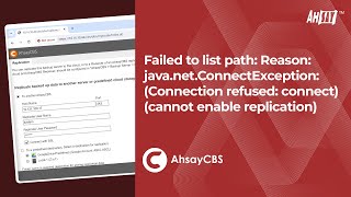 Reason javanetConnectException Connection refused connect cannot enable replication [upl. by Guglielma]